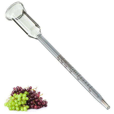 Vitómetro de vidrio 0 a 25% ABV Contenido de alcohol Porcentaje de alcohol Vino de frutas Vino de frutas Cerveza Medidor de alcohol de vino (1/5)