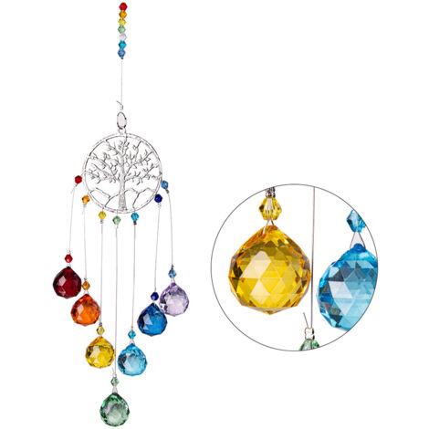Atrapasueños de cristal coloridos, lámparas colgantes tipo araña, lámparas colgantes, prismas colgantes, adornos para la decoración del hogar.