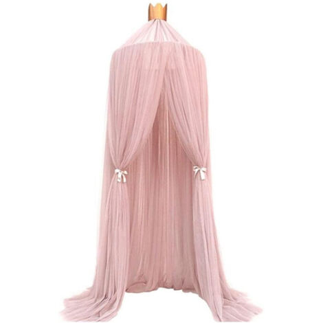 Dosel de cama de princesa con encaje, mosquitera para niños, redondo, con forma de cúpula, tienda de juegos, decoración colgante para bebés y niños, para uso interior y exterior. (1/5)