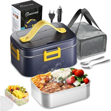 Fiambrera eléctrica con calefacción de 75 W, 1,8 L, calentamiento rápido, 12 V/24 V/220 V, 3 en 1. (1/5)