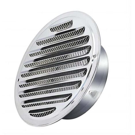 Grille de ventilation circulaire en acier inoxydable pour conduit d'échappement, 150 mm, avec moustiquaire. (1/4)