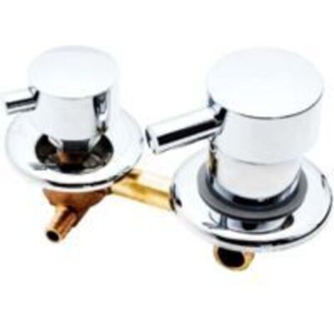 Robinet de douche à trois voies, encastré, 12-12,5 cm, pour usage en salle de bains. (1/5)
