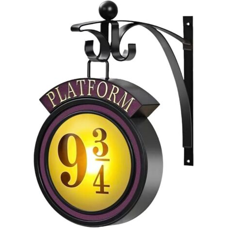 Veilleuse rétro de 25 cm (9 3/4 pouces), lampe LED murale avec décoration de lettres, éclairage d'ambiance pour la maison, style Harry Potter. (1/5)