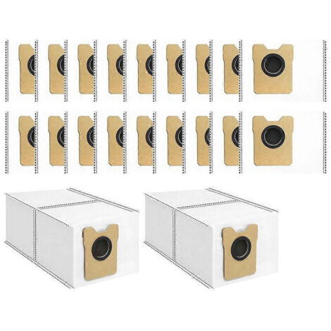 Lot de 20 sacs à poussière C20 compatibles avec les aspirateurs robots Eufy C10 et C20 Omni. Sacs à poussière C10 jetables grande capacité et résistants. (1/5)