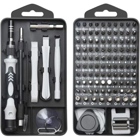 Jeu d'embouts de précision, mini tournevis de précision 122 en 1, kit de réparation portable pour ordinateur/ordinateur po (1/5)