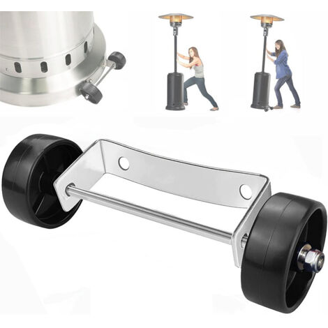 Kit de roue mobile universel pour chauffage de terrasse au propane, compatible avec la plupart des chauffages de terrasse. (1/5)