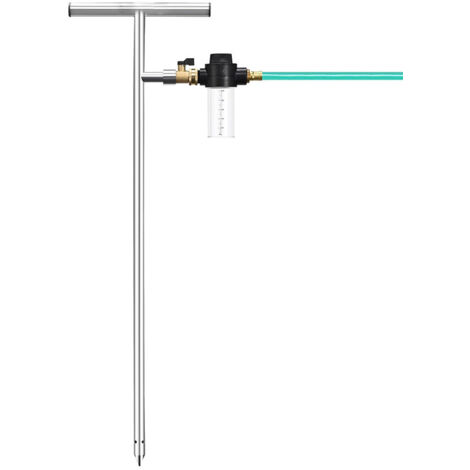 Système d'arrosage racinaire robuste, irrigateur racinaire profond en acier inoxydable avec poignée en T, support d'arrosage pour flacon d'engrais (1/5)
