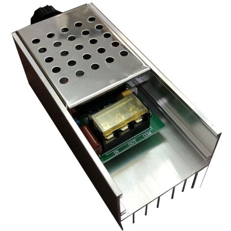 Régulateur de tension électronique à thyristors haute puissance 6000W avec variation d'intensité, contrôle de la vitesse et régulation de la température, et boîtier. (1/3)