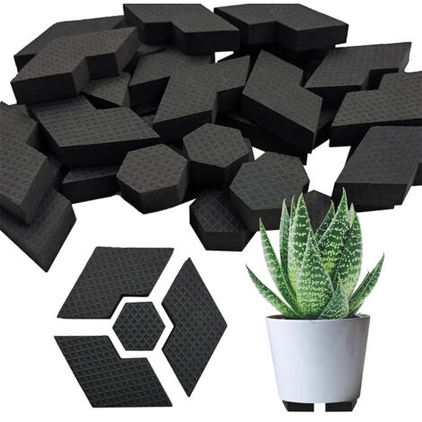 Les patins invisibles pour pots de fleurs peuvent être combinés avec des supports hexagonaux pour pots de fleurs et des patins antidérapants pour pots de fleurs d'intérieur et d'extérieur. (1/5)