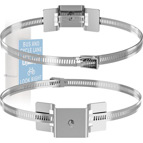 Supports de fixation réglables et accessoires de montage pour panneaux de signalisation sur vases d'expansion - kits de montage sur colonne (1/5)