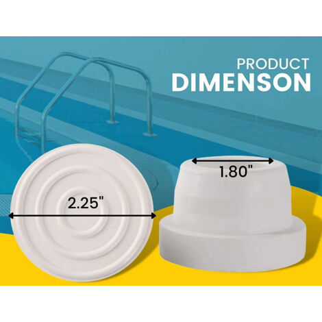 Convient aux bouchons en caoutchouc de 1,9 pouce pour échelle de piscine bouchons de rechange DDV pour tubes d'échelle de piscine (1/5)