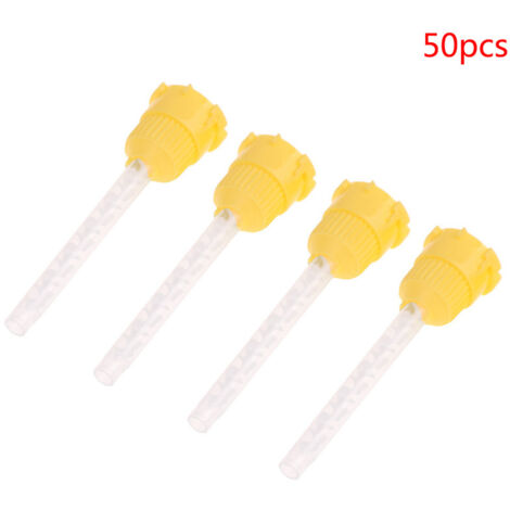 50 têtes de mélange dentaires par paquet, têtes d'injection intra-orales jetables en caoutchouc de silicone, matériau d'empreinte pour tube de mélange (1/5)