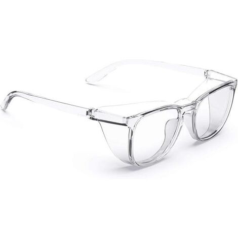 Lunettes de sécurité carrées transparentes antibuée avec sangle résistante aux rayures et blocage de la lumière bleue, convenant aux hommes et aux femmes. (1/5)