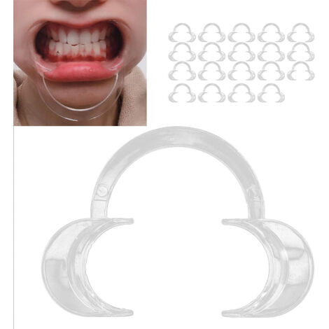 Ouvre-bouche jetable blanc transparent, ouvre-bouche en forme de C, taille moyenne, pour les farces lors des mariages. (1/5)