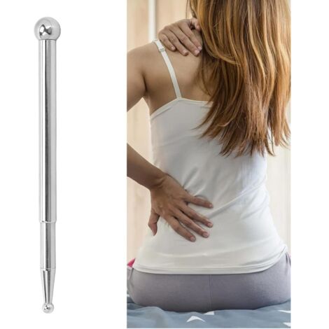 Appareil de massage par acupression en acier inoxydable, masseur facial, bâtonnet d'acupression télescopique et léger, stylo d'acupression pour le bien-être des méridiens corporels (1/5)