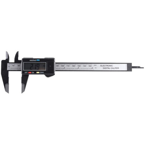 Pied à coulisse à vernier noir de 150 mm pour grand écran, livré dans une boîte en plastique sans piles. (1/5)