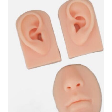 Modèle de nez et d'oreille en silicone 3D simulé avec kit de base - modèle de piqûre pour débutants (1/5)