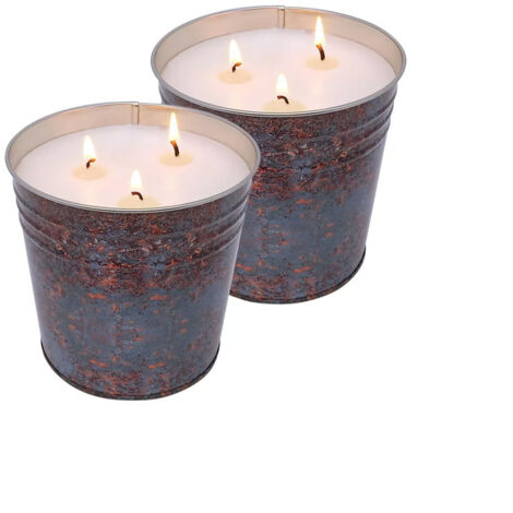 Bougie parfumée en boîte métallique, grande taille, à trois mèches, huile essentielle de plante, cire de soja sans fumée, bougie parfumée, bougie de secours, bougie d'extérieur. (1/5)