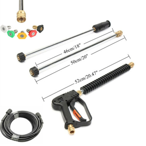 Kit de nettoyage haute pression, pistolet à eau de nettoyage M22 et kit de tuyau, kit de machine de nettoyage, pistolet pulvérisateur de jardin, détartrage. (1/5)