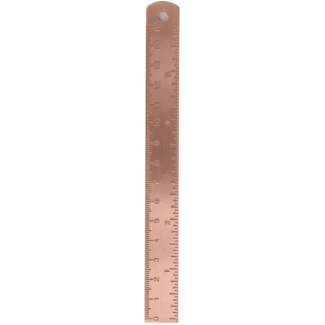 Règle épaisse en cuivre violet, 15 cm de long, 1,5 mm d'épaisseur, mini règle en cuivre, accessoire de dessin, de mesure et de conception. (1/5)