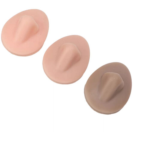 Modèle de nez en silicone 3D simulé en 3 pièces + 1 kit de support en acrylique pour débutants souhaitant s'exercer au piercing du nez. (1/5)