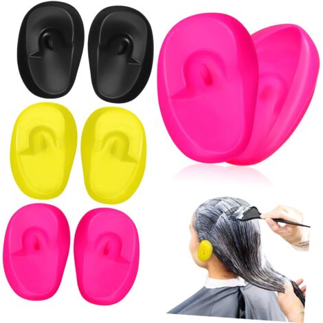 4 paires de protège-oreilles pour la coloration, la permanente, les soins capillaires et les masques adaptés à un usage domestique protections d'oreilles en silicone pour la coloration des cheveux e (1/5)