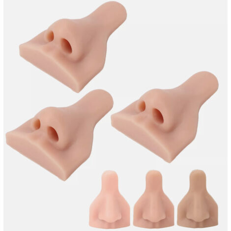 Modèle de nez 3D en silicone pour simulation (lot de 3) : modèle d'entraînement à la piqûre nasale, modèle pédagogique (1/5)