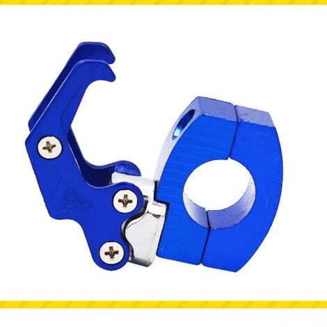 Crochet de casque en alliage d'aluminium modifié pour motos et véhicules tout-terrain, crochet de rangement de bagages en alliage d'aluminium modifié en forme de bec d'aigle (bleu) (1/3)
