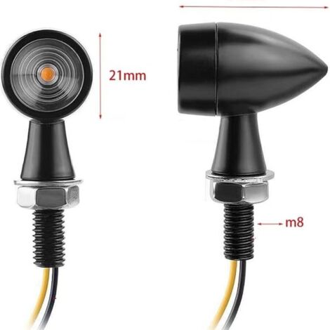 Clignotants LED pour moto, petits clignotants rétro en métal, mini clignotants pour véhicules tout-terrain, feux de signalisation, feux de signalisation (1/5)