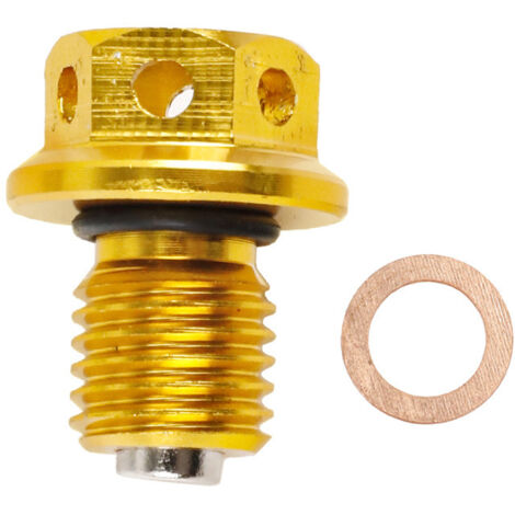 Bouchon de vidange moteur M12 pour motocross, avec pas de 1,5 mm et puissant système magnétique d'élimination des scories. (1/4)