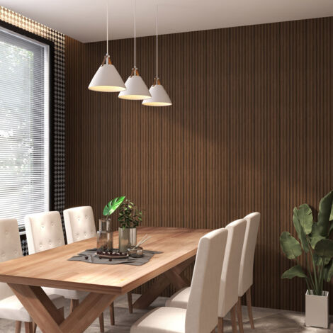 Panel revestimiento pared alistonado efecto madera 3D poliestireno Calora Bold Line Velvet 270x25x1.6 cm (0.68 m²/ud). Caja 3uds (2,04 m²/caja)
