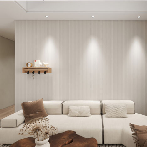 Panel revestimiento pared pintable 3D poliestireno Calora Paintable Line White Soft 270x25x1.3 cm (0.68 m²/ud). Caja 3uds (2,04 m²/caja)