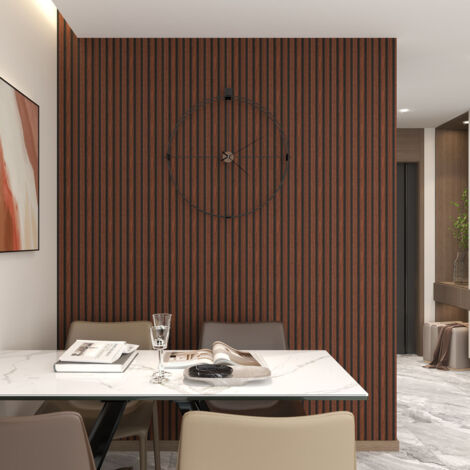 Panel revestimiento pared alistonado efecto madera poliestireno Calora Mid Line Dark 270x12.2x1.2 cm (0.33 m²)