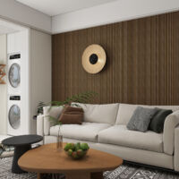 Panel revestimiento pared 270x12.2x1.2 cm alistonado efecto madera poliestireno Calora Slim Line Toasted (0.33 m²)
