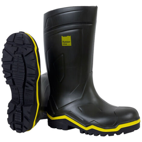 Bottes de travail vertes O4 RUBBER LINE antidérapantes et isolantes (1/4)