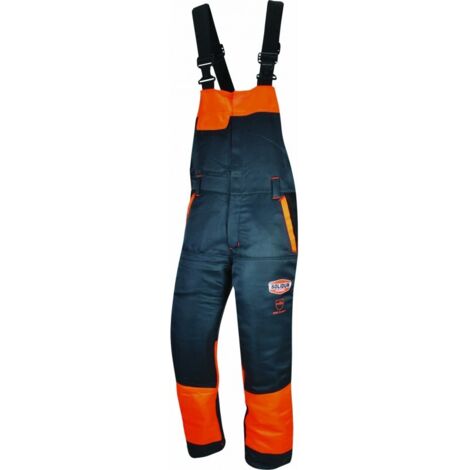 Solidur – Salopette scie à chaîne CL1 – 5 couches de protection – Tissu léger et déperlant – Haute visibilité pour bûcheronnage et foresterie (1/2)