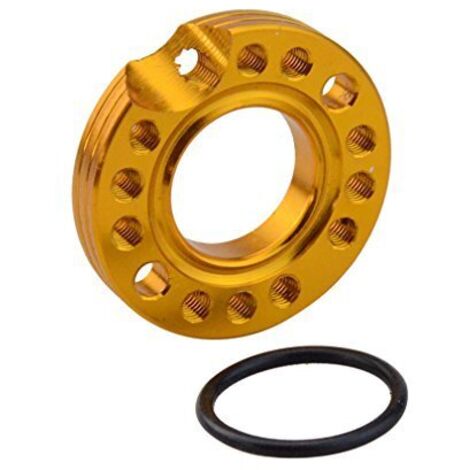 Vergoldete Vergaser-Ansaugadapter-Montageplatte mit 44-mm-Befestigungsloch, 27-mm-Ansaugloch und O-Ring. Hochpräzise Motorrad-Modifikationsteile. (1/2)