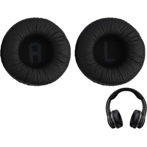 Ersatz-Ohrpolster für JBL Tune T500BT, T450BT, 510BT, E40BT Kopfhörer, 70 mm Memory-Schaum-Ohrpolster, Kunstleder, Schwarz, Komfort und Geräuschisolierung (1/5)