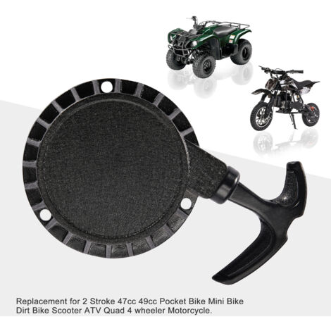Black Rally Starter Kit für Motorräder - Rückstoß-/Rückwärtsstarter, kompatibel mit 50-cm³-2-Takt-Motorrädern/Kompaktmotorrädern - Ersatz- und Reparaturset für Bürstenblattmotoren