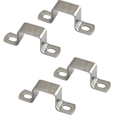 Satz mit 4 quadratischen U-förmigen Schlauchschellen aus Edelstahl 304, 70 x 70 mm