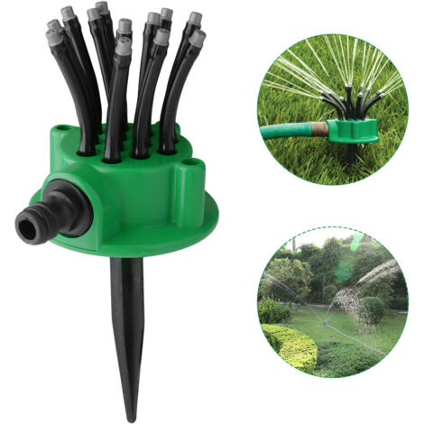 Verstellbarer Rasensprenger mit 360°-Drehung, automatisch, für Rasenflächen, Gärten und Gemüsebeete – Einstellbare Reichweite, gleichmäßiger Sprühnebel, (1/4)