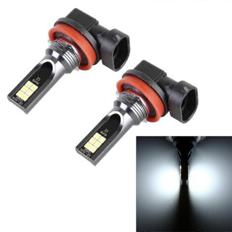 H11/H8 DC12V-24V/12W LED-Nebelscheinwerfer für PKW, weißes Licht, 2er-Set