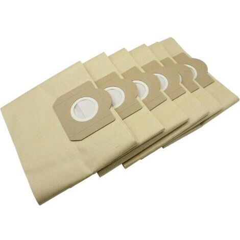 Packung mit 6 kompatiblen Papierfilterbeuteln für Kärcher Nass-/Trockensauger WD3 und WD3P, Teilenummer A 2204, A 2234 PT, A 2534 PT, SE 4001, SE 4002, Artikelnummer 6.959-130 (1/5)