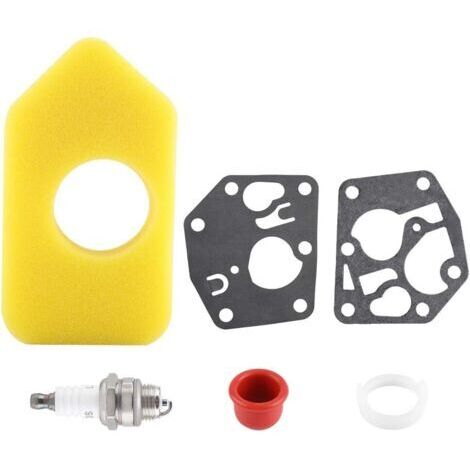 Enowelir Luftfilter, Vergasermembrandichtung, Zündkerzen-Set für Briggs & Stratton, zahlreiche Zubehörteile für kleine Rasenmäher, Vergaser-Reparatursatz