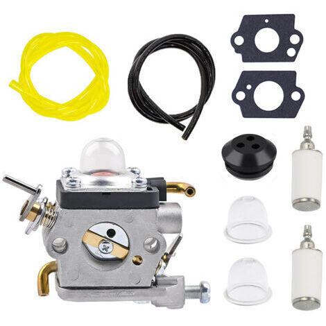 Vergaser mit Dichtung und Kraftstoffleitung für Husqvarna 122HD45, 122HD60, 522HD60S, 522HDR60S, Jonsered HT2223T und HT2218 Heckenscheren ersetzt die Teilenummern 596658301 und 523012401. (1/5)