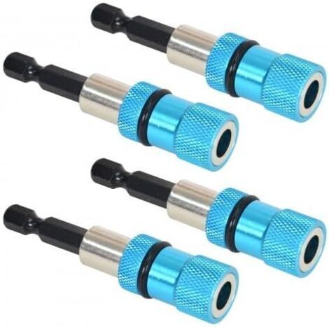 4-teiliges Bithalter-Set, 1/4"-Sechskantschaft, magnetischer Schnellwechsel-Bithalter, für Akkuschrauber und Handbohrmaschine, 66 mm, Blau