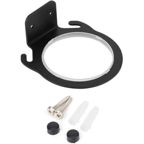 CSPARCV Wandhalterung für Haartrockner, schwarz, aus Aluminium, mit Schrauben für Badezimmer, 8 cm Innendurchmesser (1/4)