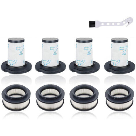 Wiederverwendbarer Staubsaugerfilter, kompatibel mit Rowenta X-Force Flex 11.60 12.60 14.60 15.60, Ersatzteilfilter, 4 Vormotorfilter + 4 Nachmotorfilter, ersetzt ZR009007, ZR009008.