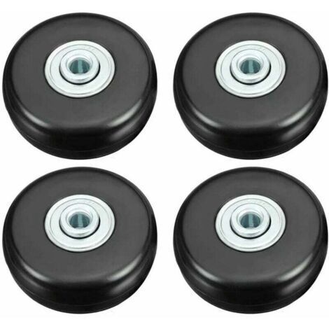 Kofferrolle, robuste 43-mm-Gummirolle mit Geräuschdämpfung, universelle Ersatzrolle, 4 Stück für Koffer/Gepäck/Taschen (1/4)