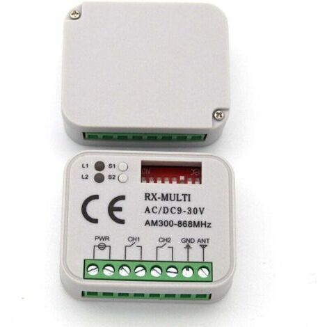 Universeller 433,92-MHz-Multicode-Empfänger mit 3 Fernbedienungen, 150 m Reichweite, 9–30 V AC/DC-Netzteil, kompatibel mit Garagentoren